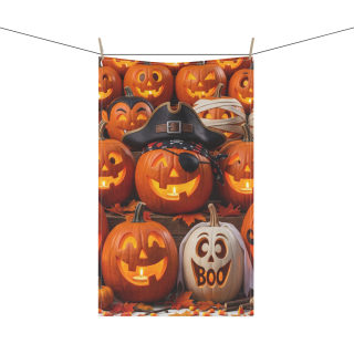 Jack-o'-Lantern Patchwork Tea Towel | Halloween Pumpkin Boo 4