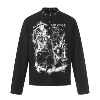 Skeleton Mystery Man Print Long Sleeve T-Shirt | American Retro 3