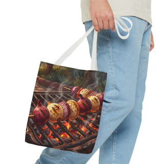 Grilled Vegetable Kabob Tote Bag | BBQ Skewers, Summer Cookout Market Tote 37