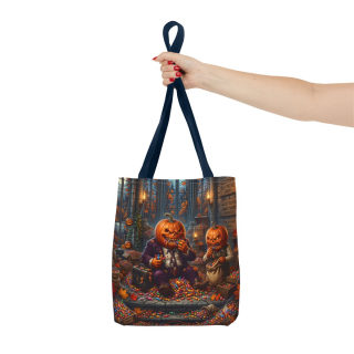 Jack-o'-Lantern Candy Haul Tote Bag | Halloween Pumpkin Scene 58