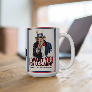Uncle Sam I Want You Poster Mug | Ceramic Coffee Cup, Patriotic USA Design 10