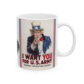 Uncle Sam I Want You Poster Mug | Ceramic Coffee Cup, Patriotic USA Design 9