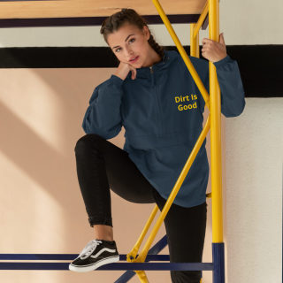 Embroidered Champion Packable Navy Jacket "Dirt Is Good" 9