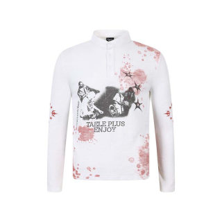 Character Letter Print Long Sleeve Shirt | American Vintage 6
