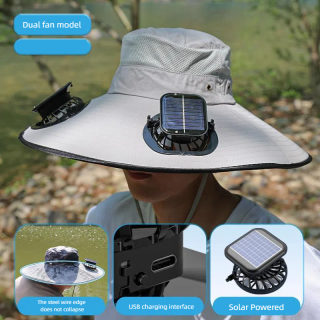 Fishing hat with fan — solar-powered cooling hat for camping and hiking 5