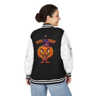 Trick or Treat Jack-o'-Lantern Letterman Jacket | Halloween Varsity Jacket 40
