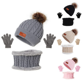 Kids' Autumn/Winter Knit Hat, Gloves & Scarf Set | Single Ball Acrylic 3