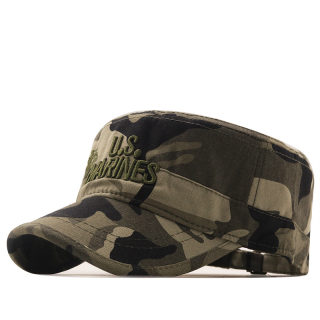 Student Military Training Camo Flat Cap | Woodland Cotton Sun Cap