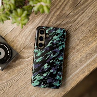 Teal Black Abstract Camo Phone Case 190