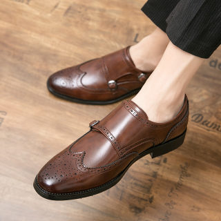 Men's Buckle Leather Dress Shoes | Formal Height-Increasing Shoes 3