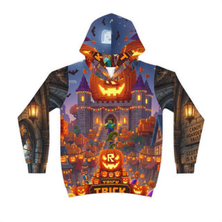 Jack-o'-Lantern Haunted Castle Kids Hoodie 2