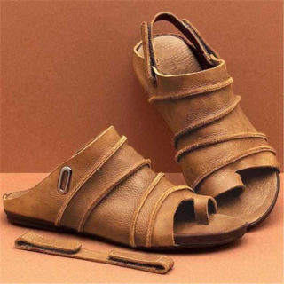 Women's Plus-Size Open-Toe Beach Sandals with Velcro 2