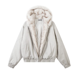 Plucked Texture Padded Jacket