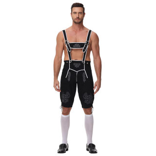 German Oktoberfest Costume Set | Plaid Shirt & Suspender Pants 2