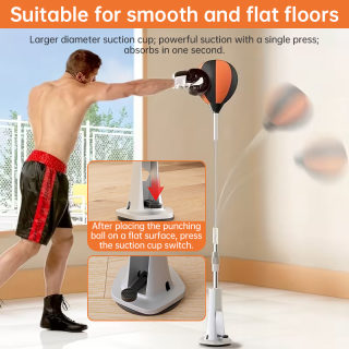 Adjustable Height Freestanding Punching Bag | Reflex Training Ball, Boxing 5