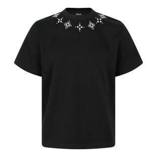 Star Print Short Sleeve T-Shirt | Unisex Rhinestone Detail 3