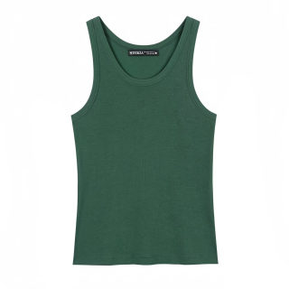Summer Sleeveless Round Neck Ribbed Top 3