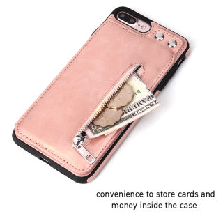 Zipper Leather Wallet Phone Case for iPhone 3