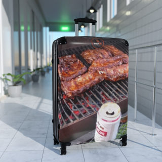 BBQ Ribs Grill Photo Suitcase | Travel Luggage with Barbecue Design 9