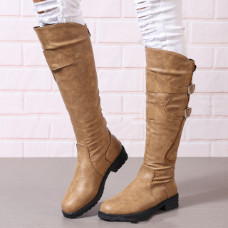 Outdoor Long Boots | Winter Flat Heel Wide Fit Women's Leather Boots 4