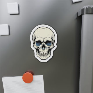Skull Illustration Die-Cut Magnet | Gothic Skull Fridge Magnet 5