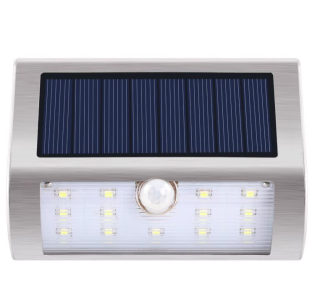 Solar Motion-Sensor Garden Light, Stainless Steel