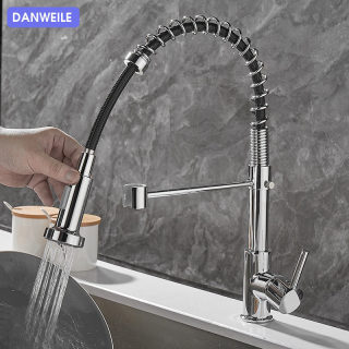 All-Copper Rotatable Spring-Style Kitchen Faucet 2