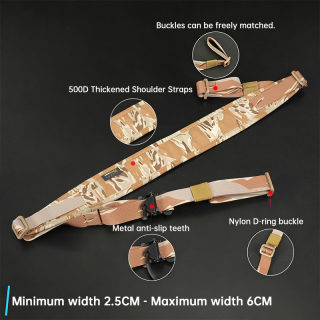 Tactical gear — QD quick-detach rifle sling, 2-point adjustable airgun strap, Cordura 2