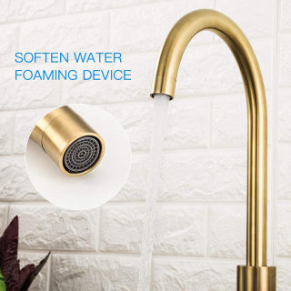 Stainless Steel Gold Kitchen Faucet, Brushed Finish