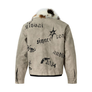 Gothic Cross Print Cotton Jacket | Street Fashion 4