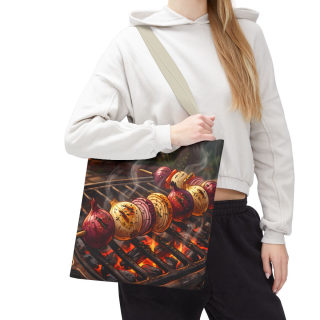 Grilled Vegetable Kabob Tote Bag | BBQ Skewers, Summer Cookout Market Tote 100