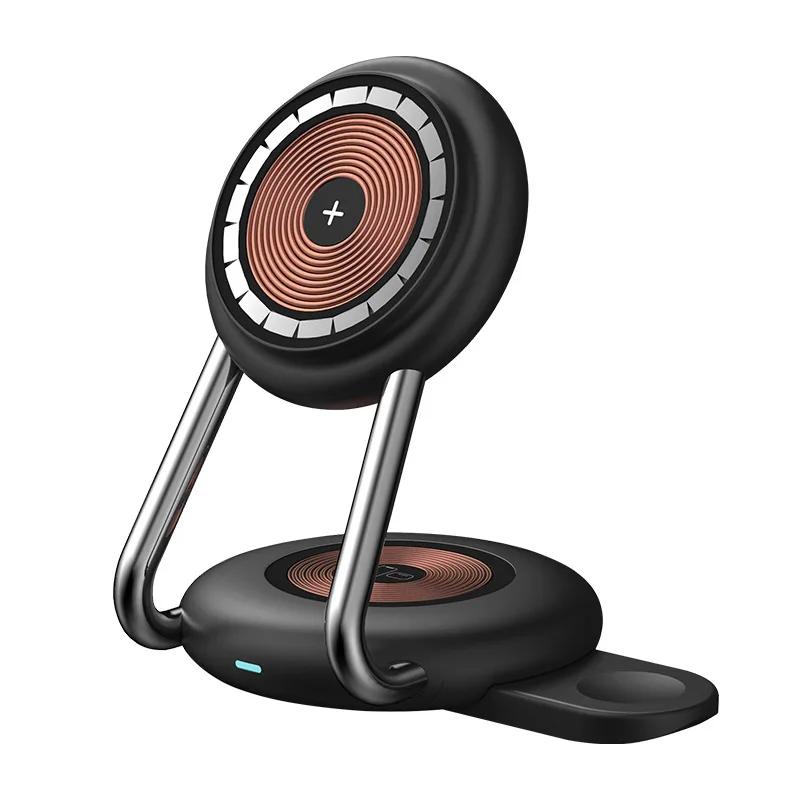 3-in-1 Desk Magnetic Charging Stand | 15W Wireless Charger for iPhone, Watch, AirPods