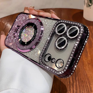 Phone holder case — crystal glitter magnetic mount for iPhone 17 Pro Max 6