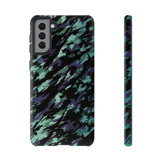 Teal Black Abstract Camo Phone Case 40