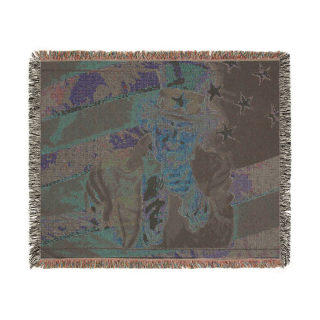 Uncle Sam Pointing Woven Blanket | American Flag Patriotic Throw 5