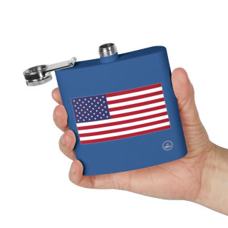 American flag flask, stainless steel 6oz 34