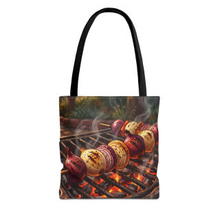 Grilled Vegetable Kabob Tote Bag | BBQ Skewers, Summer Cookout Market Tote 16