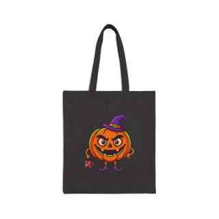 Jack-o'-Lantern Witch Pumpkin Tote Bag | Halloween Trick or Treat Canvas Tote 2