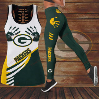 NFL Football 3D Printed Sports Set | U-Neck Tank Top + High-Waisted Pants 3