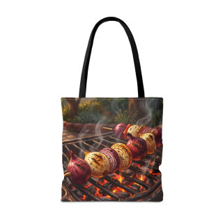 Grilled Vegetable Kabob Tote Bag | BBQ Skewers, Summer Cookout Market Tote 18