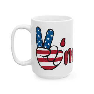 America peace sign Mug | American flag peace hand, patriotic coffee cup 6
