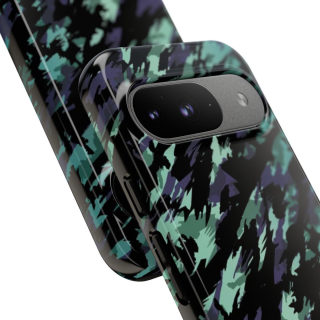 Teal Black Abstract Camo Phone Case 118