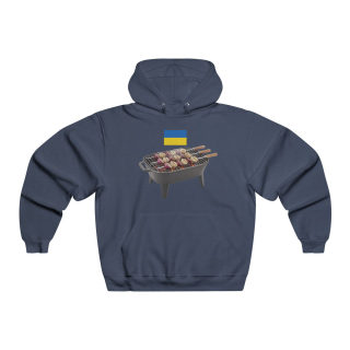 BBQ Onion Skewer Hooded Sweatshirt | Grilling Kyiv Ukraine Flag 5