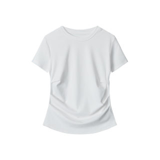 Slim Fit Round Neck Short Sleeve T-Shirt for Women | Solid Color 5
