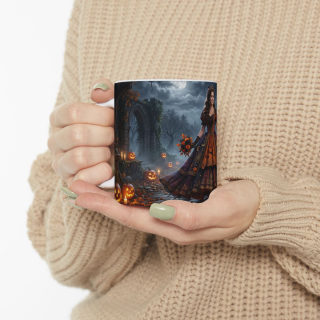 Victorian Pumpkin Lady Mug | Halloween Jack-o'-Lantern Ceramic Mug 16