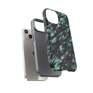 Teal Black Abstract Camo Phone Case 128
