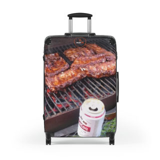 BBQ Ribs Grill Photo Suitcase | Travel Luggage with Barbecue Design 3