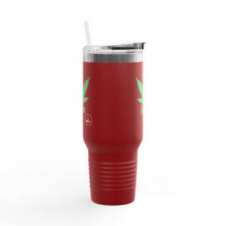 Organic cannabis leaf travel mug, 40oz insulated tumbler 3