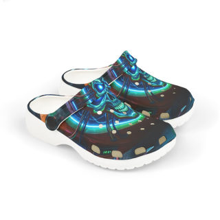 Neon Skull Pattern Kid's Clogs 5