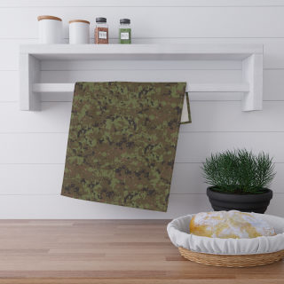 Green Digital Camo Tea Towel | Camouflage Kitchen Towel